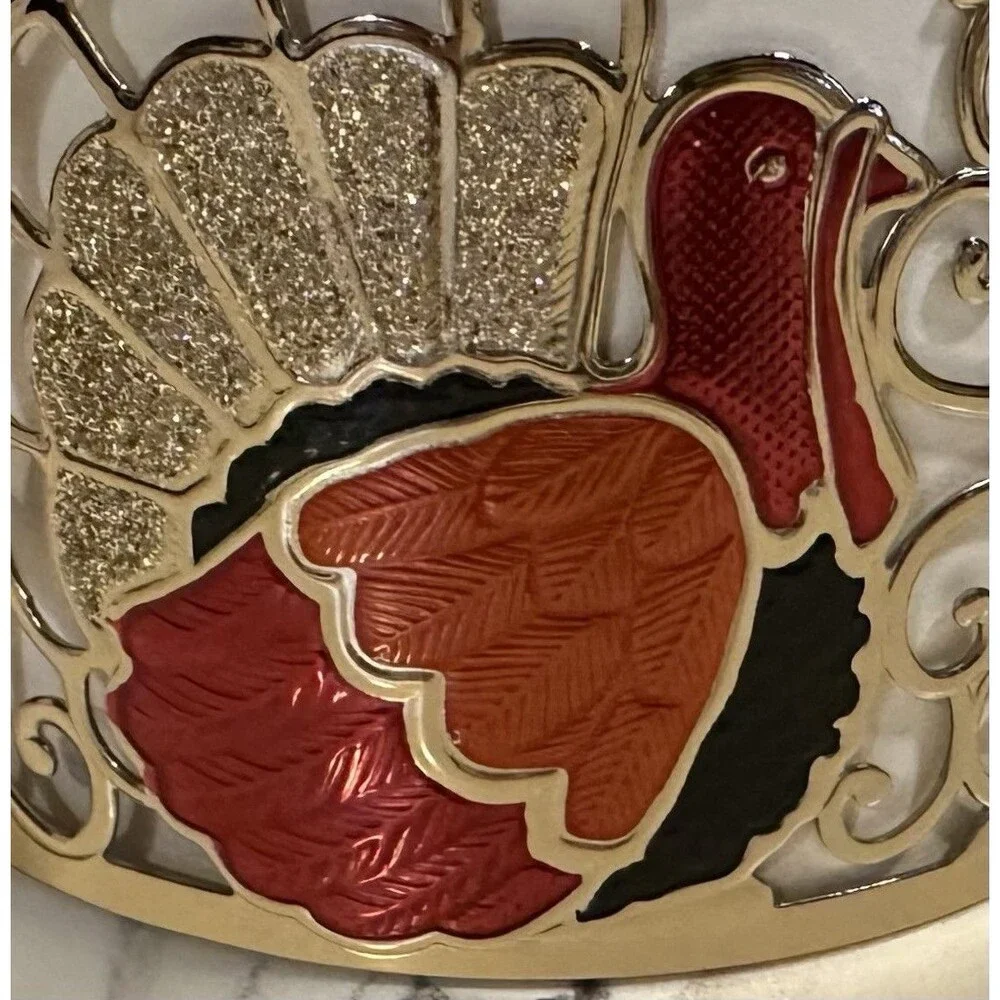 Bath & Body Works Turkey Candle Holder/Sleeve Thanksgiving 2021 Glitter & Marble